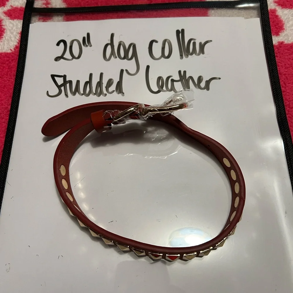 Leather studded dog collar